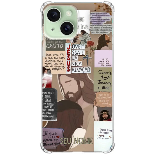 Capinha para celular Jesus Colagem